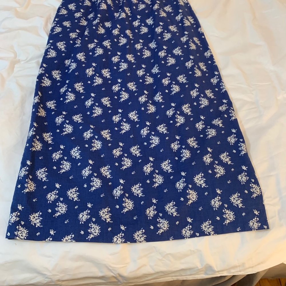 J. Crew Factory Blue and White Cotton Maxi Sun Dress Size 2 - Picture 3 of 12